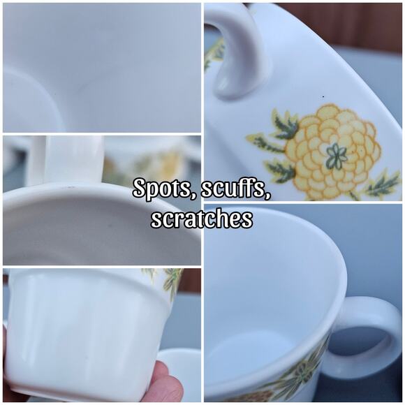 Vtg China Noritake Japan Sunny Side 9003 Floral Pattern Lot 8 piece Cups Saucer - Picture 6 of 11